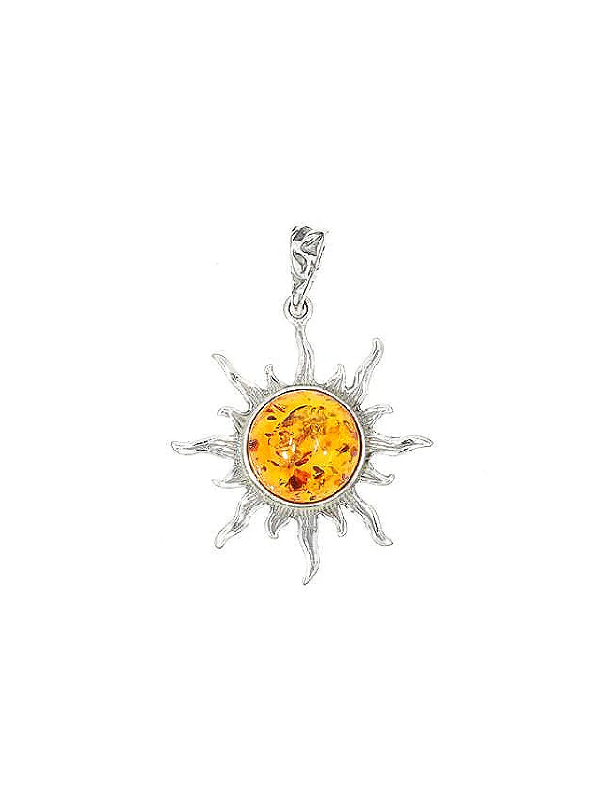 Large Amber Sun Necklace