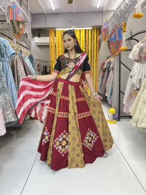 Latest Mehroon Piramit Lehenga Choli Navratri Special | Ready To Wear