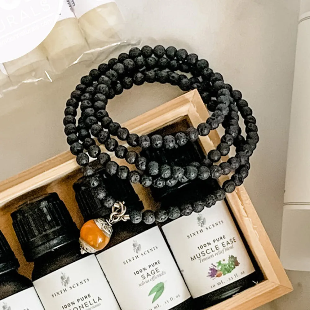 Lava Stone Wrap Bracelet for Calming Emotions