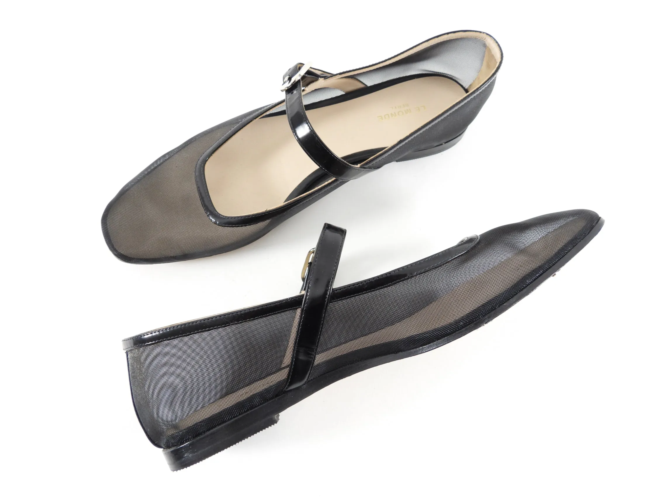 Le Monde Beryl Black Mesh Ballet Flat - 40