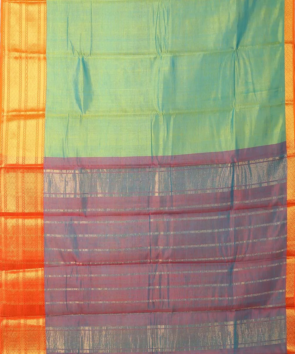 Light green handloom mangalagiri cotton silk saree