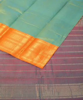 Light green handloom mangalagiri cotton silk saree