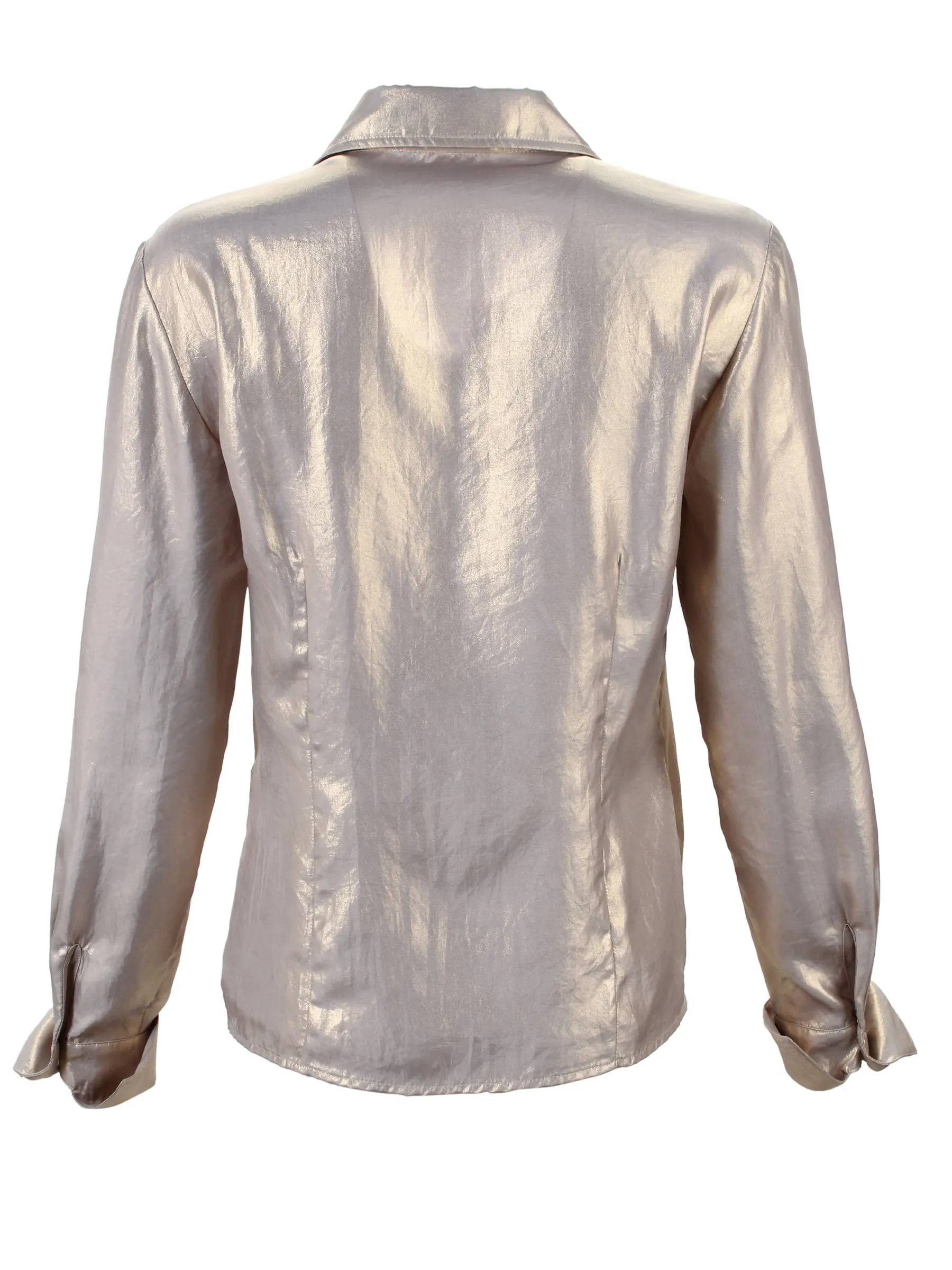 Lindy Tie Front Blouse Silver Silk/Cotton