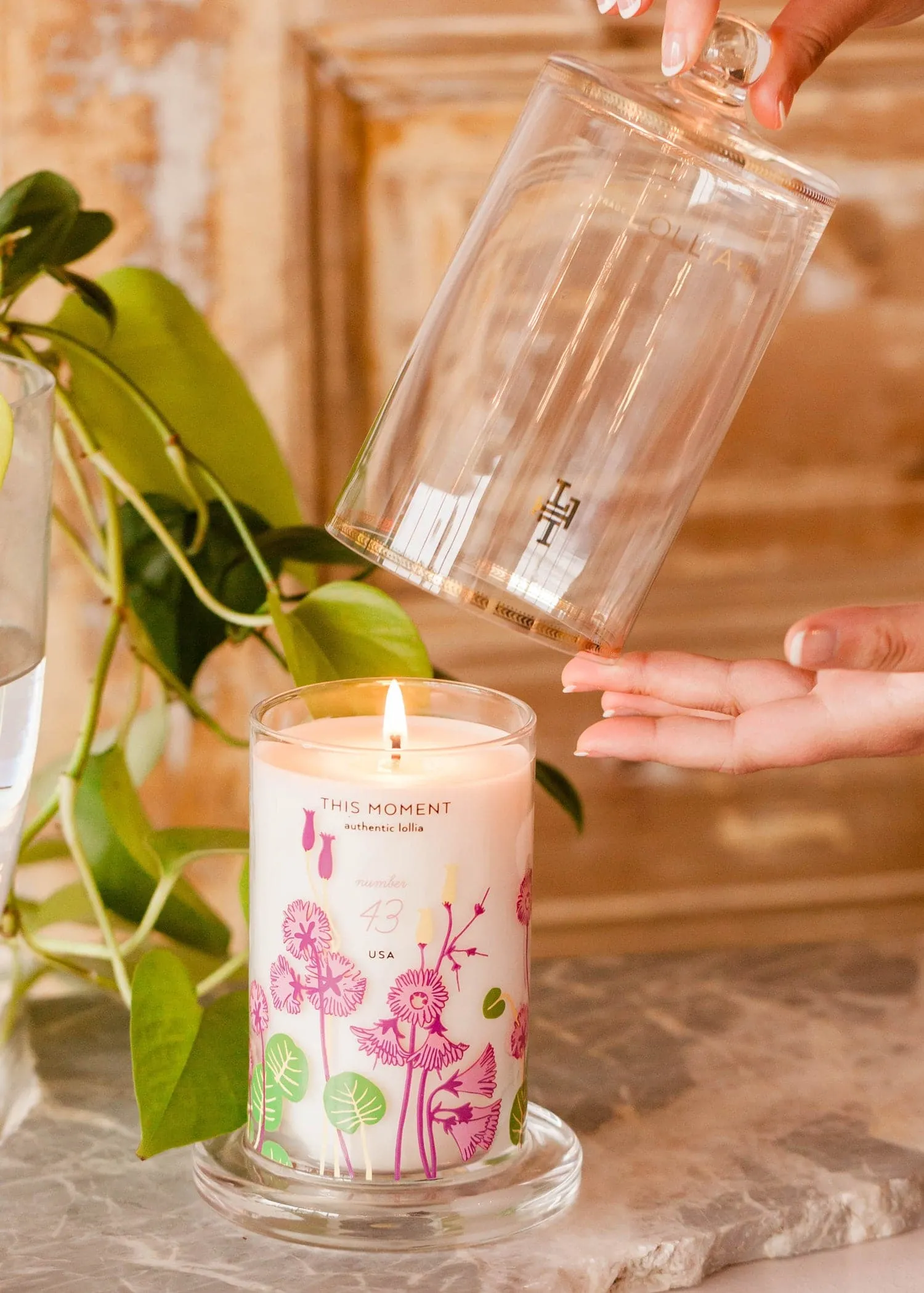 Lollia This Moment Glass Candle with Cloche