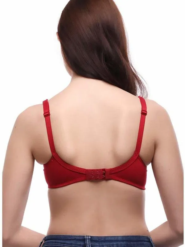 Lovable Maroon Non Padded Non Wired Full Coverage Bra L0596-Maroon