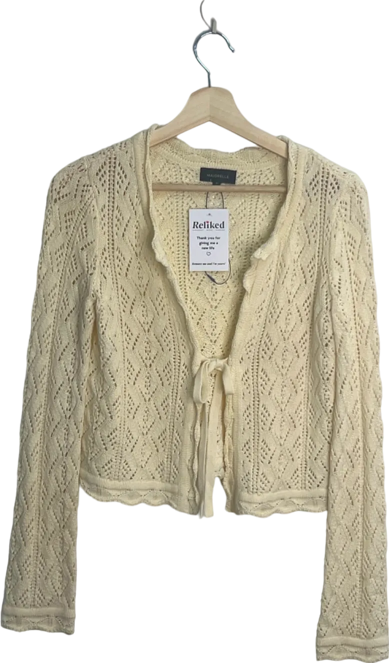 Majorelle Cream Crochet Knit Cardigan UK XXS