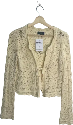 Majorelle Cream Crochet Knit Cardigan UK XXS