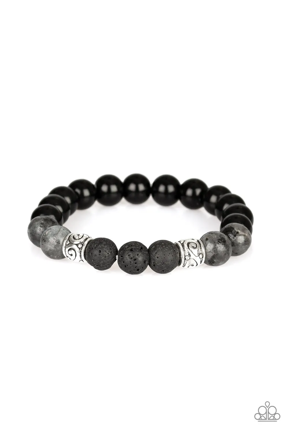 Mantra Black Lava Rock Bracelet