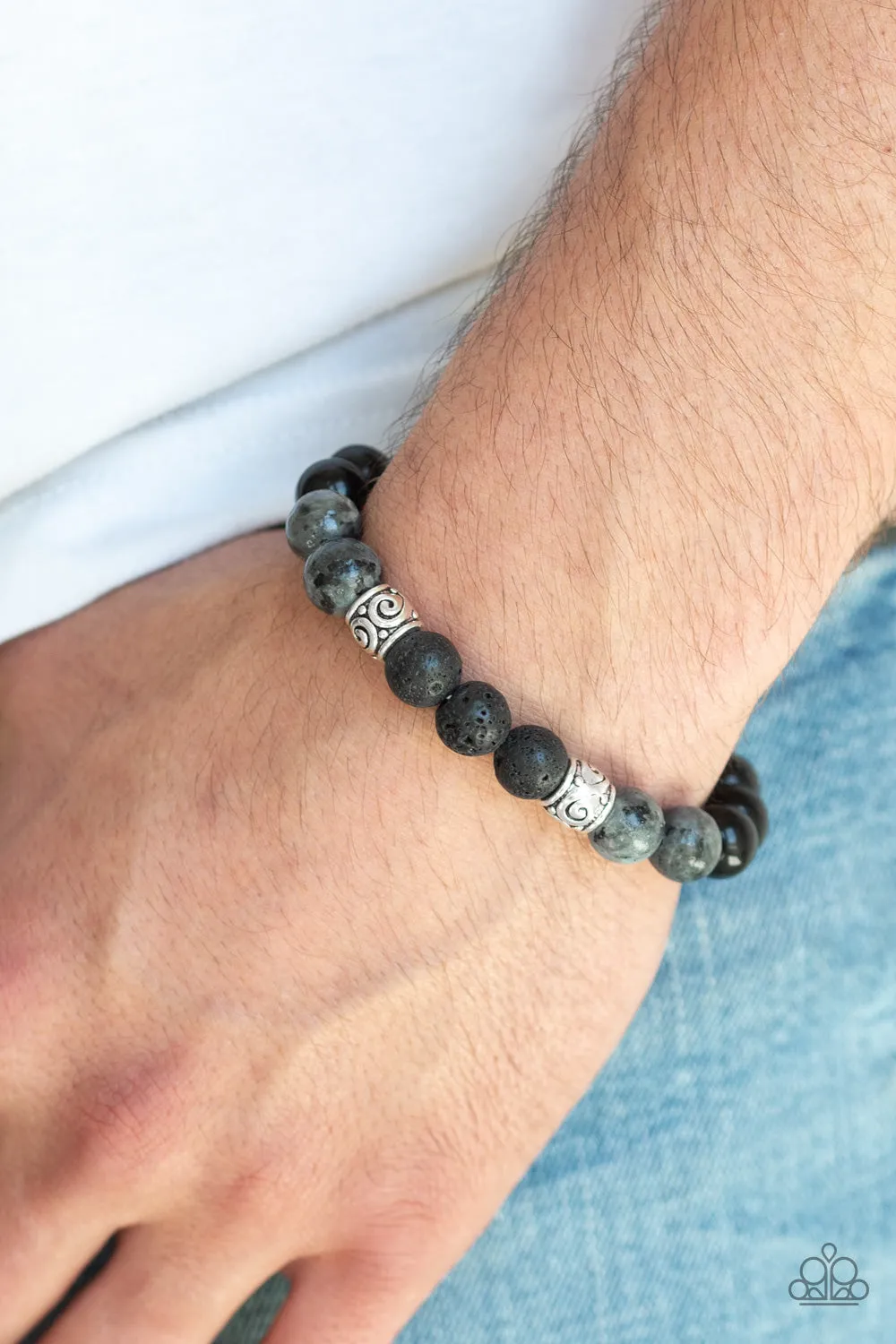 Mantra Black Lava Rock Bracelet