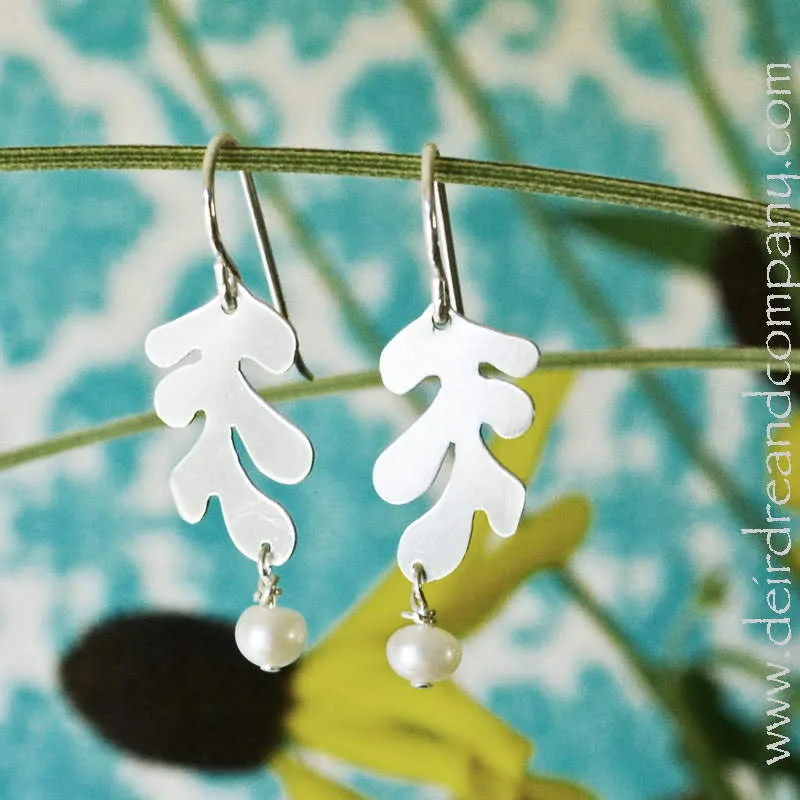 Matisse Leaf Earrings in Silver