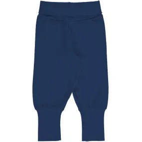 Maxomorra Navy Cotton Rib Pants