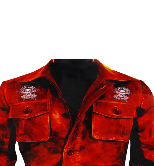 Men's  Vintage Style Biker Motorcycle Leather Jacket