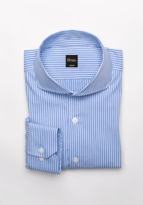 Mid Blue Pencil Stretch Stripes Shirt