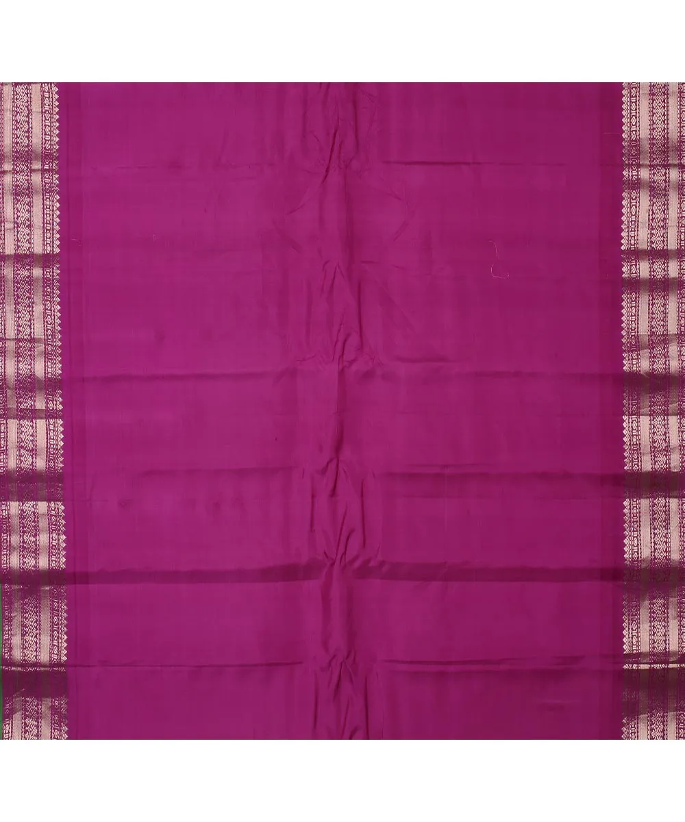 Mustard purple handwoven gadwal silk saree