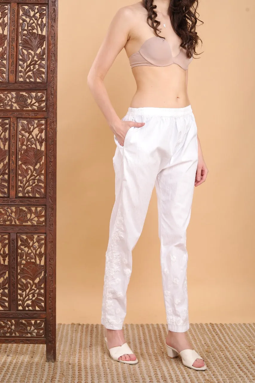 Nikhat Premium Lycra Stretchable Chikankari Pant