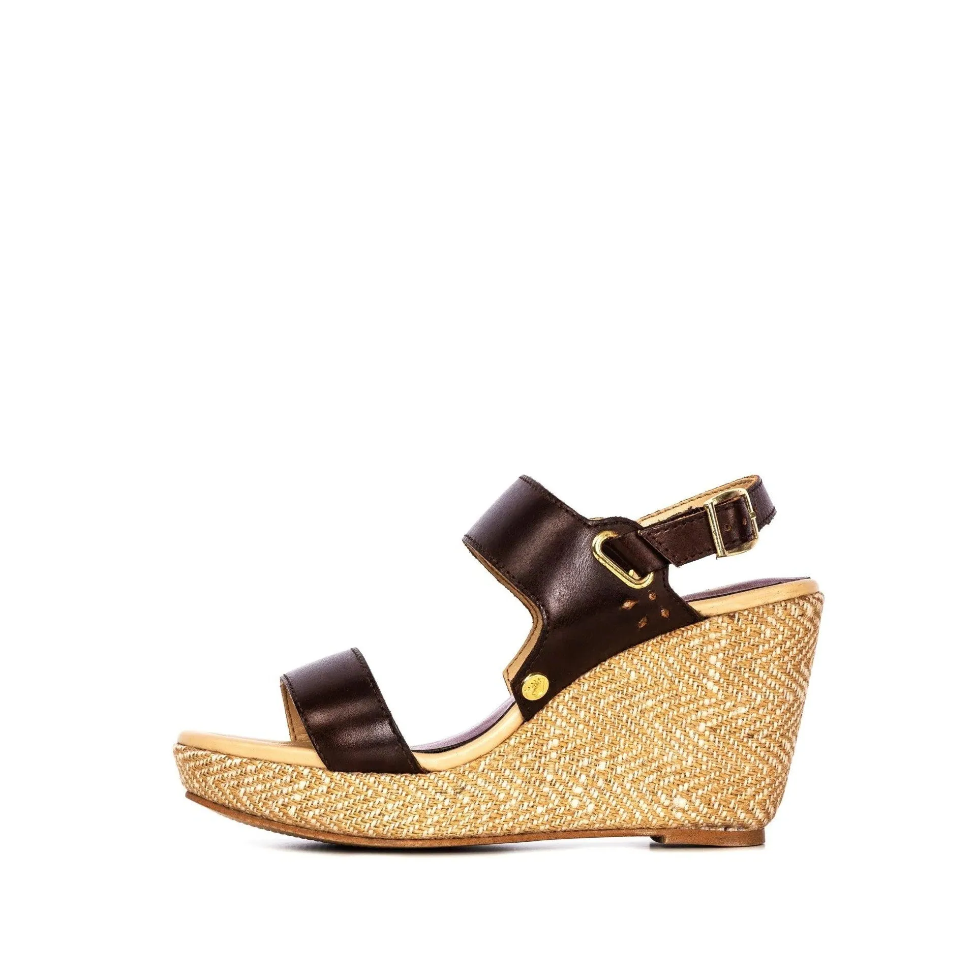 OLIVIA BROWN WEDGE SANDAL