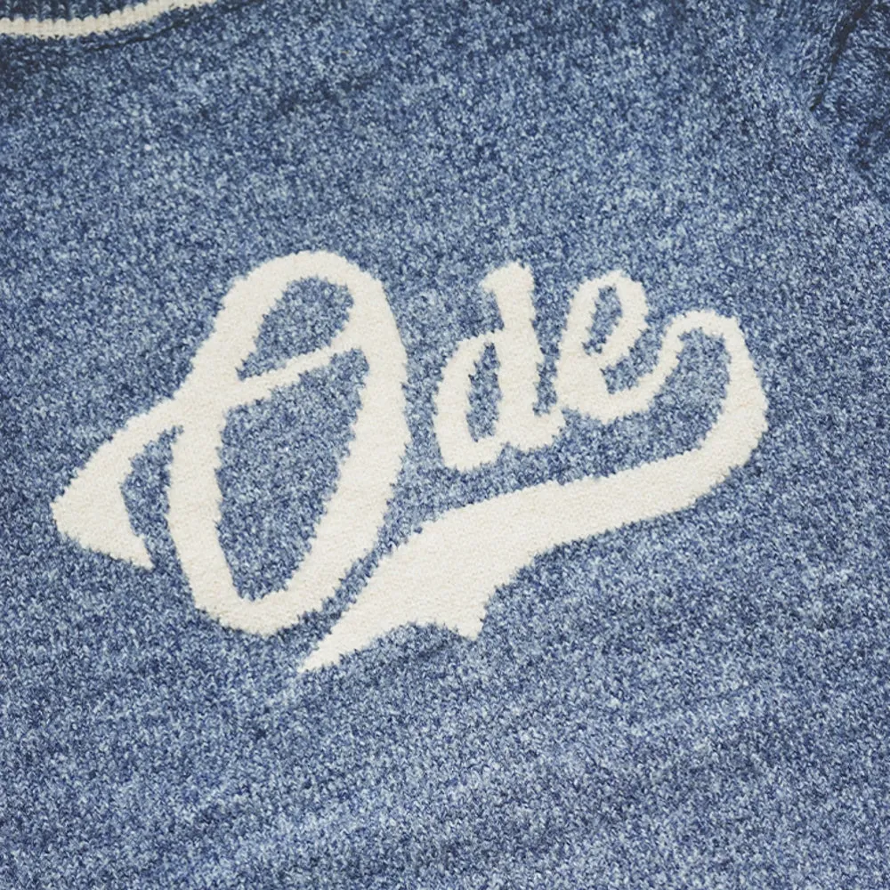 OPEN DIALOGUE VINTAGE LOGO CARDIGAN-BLUE