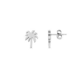 PALM TREE STUDS SILVER