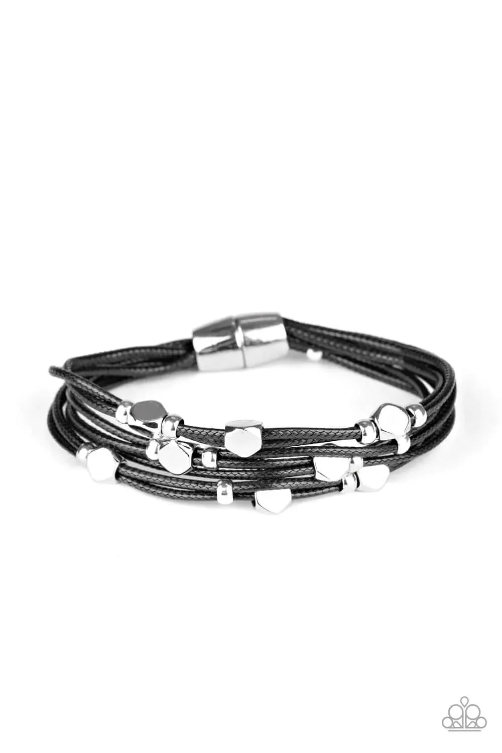 Paparazzi Accessories  - Cut The Cord #B653 Bin 7/2 - Black  Urban Bracelet