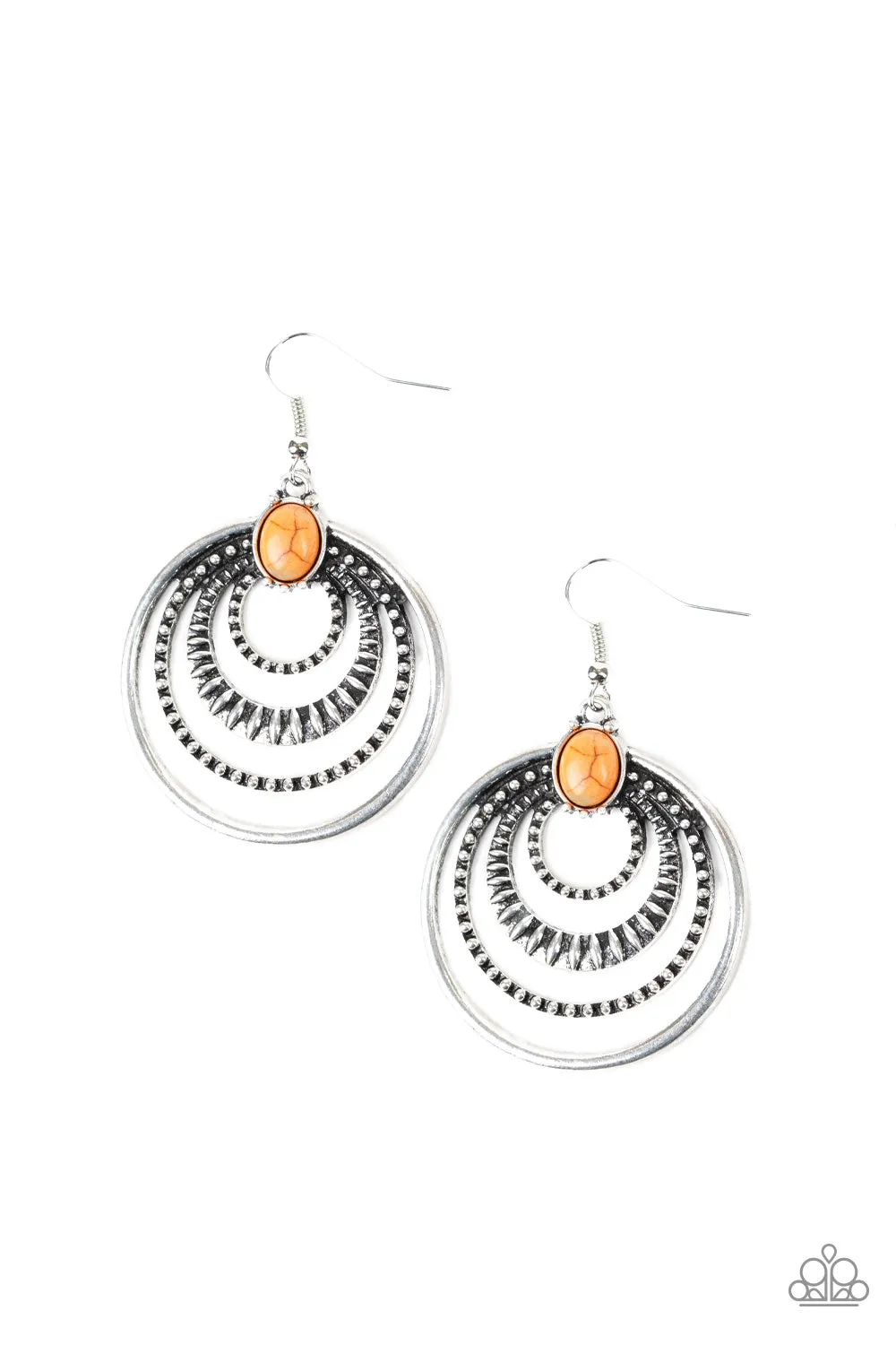 Paparazzi Earring ~ Southern Sol - Orange Stone Earring