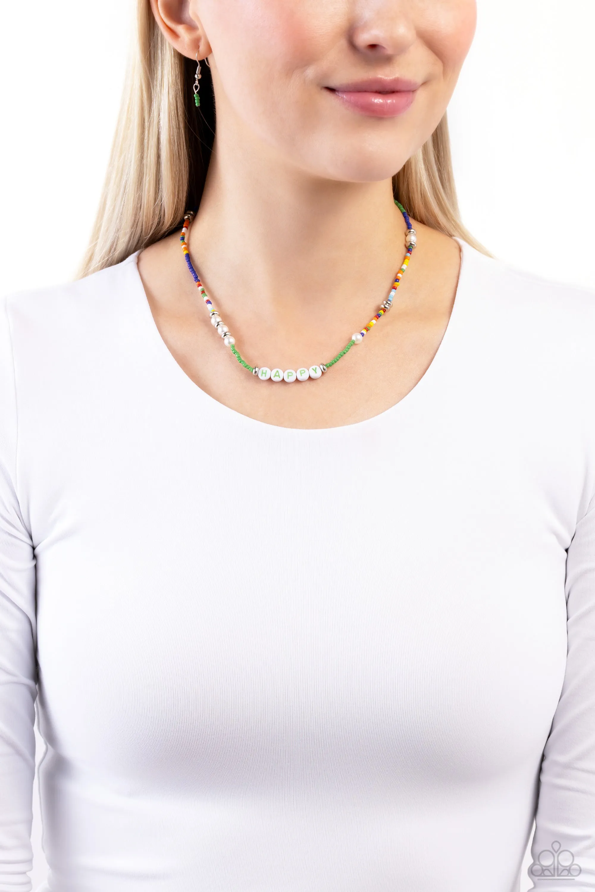 Paparazzi Happy To See You - Green Multi Necklace