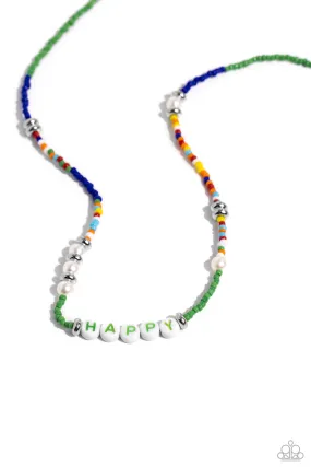 Paparazzi Happy To See You - Green Multi Necklace