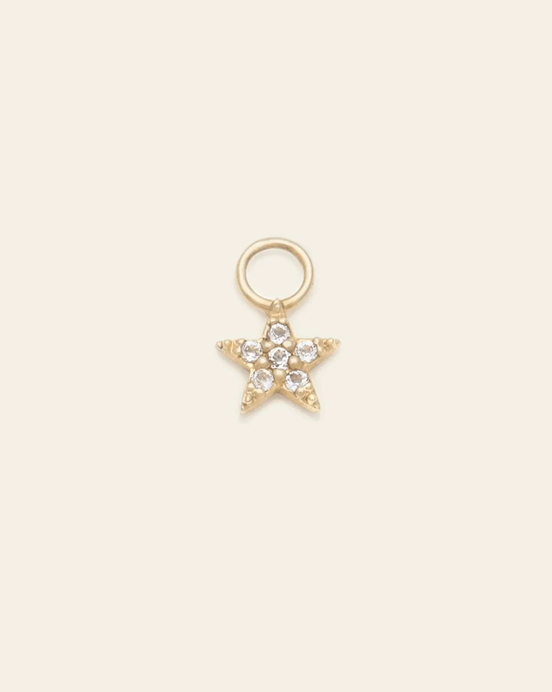 Pave Star Earring Charm - 10k Solid Gold