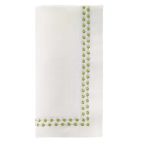 Pearls Willow Green 21 Linen Napkin -  Set 4