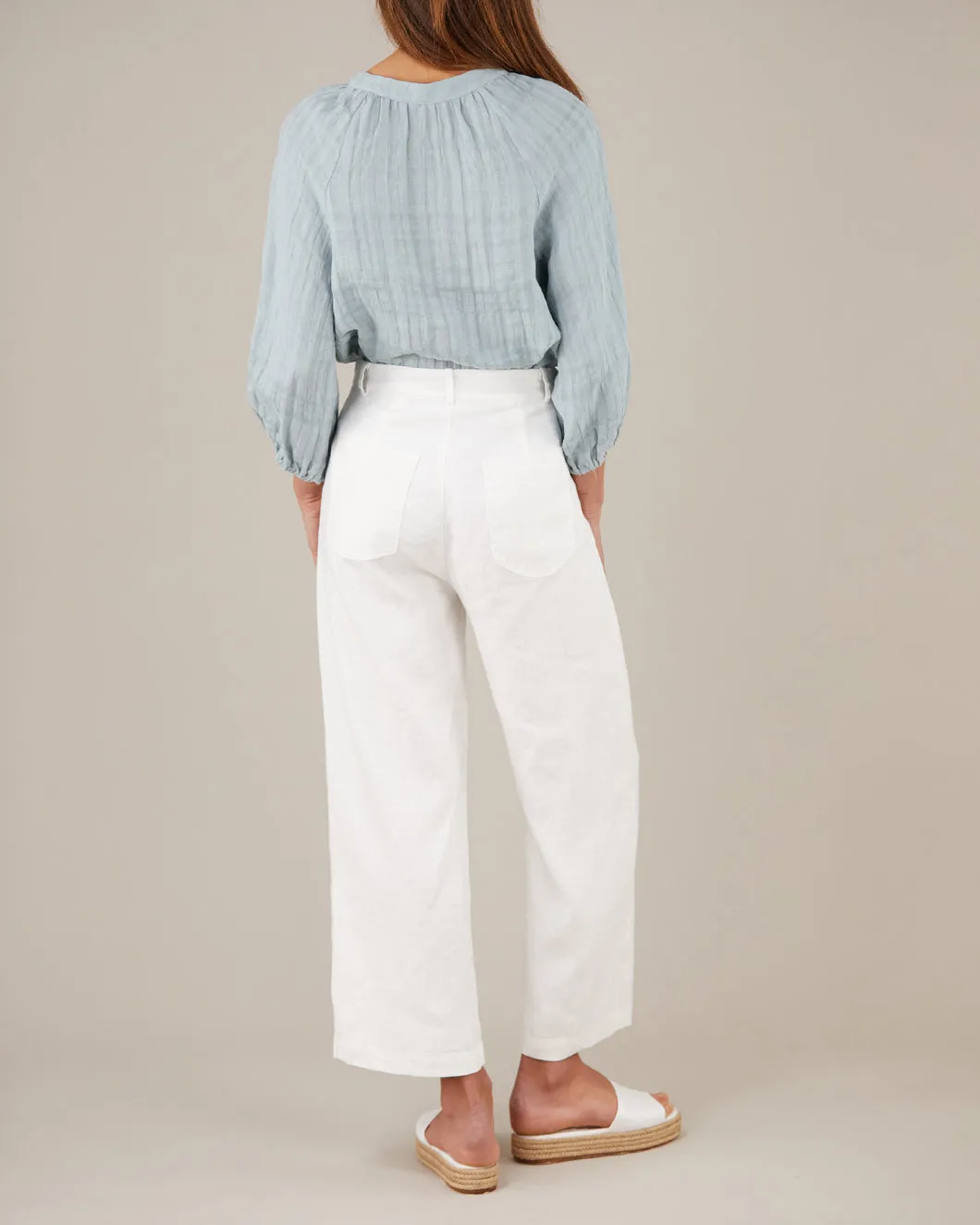 Pila Linen Blouse (Duckegg Blue)