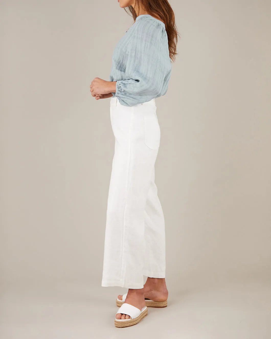 Pila Linen Blouse (Duckegg Blue)