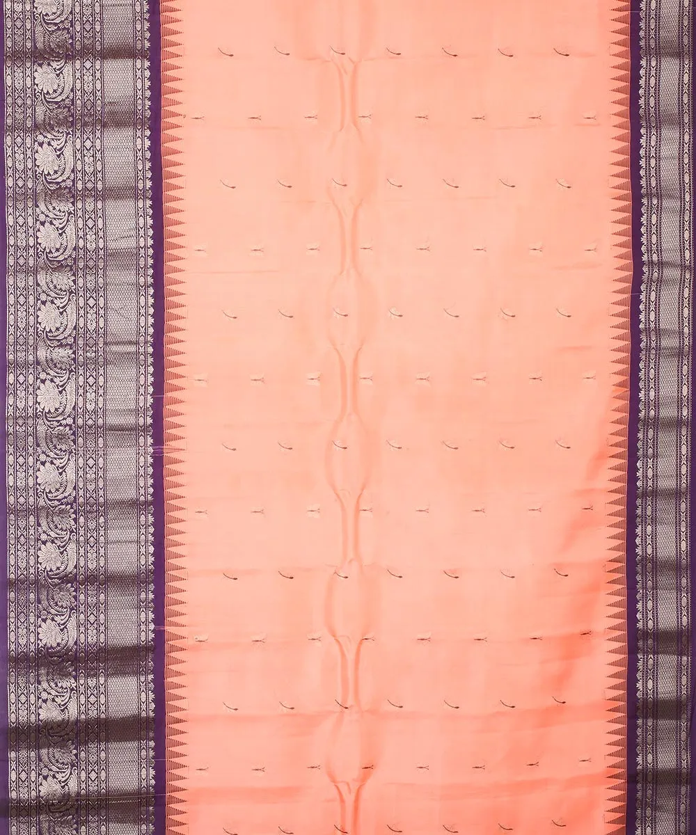 Pink blue handwoven gadwal silk saree