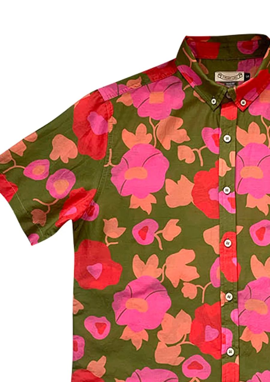 Pink Flowers Silk Blend Shirt