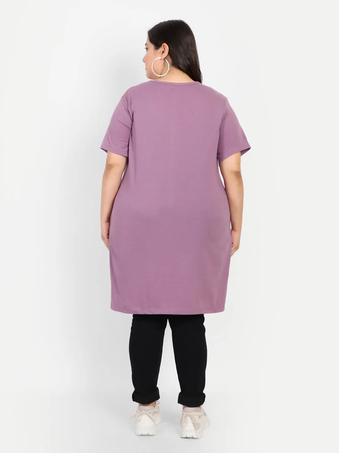 Plus Size Long T-shirts For Women - Half Sleeve - Pack of 2 (Lemon &Lavender)