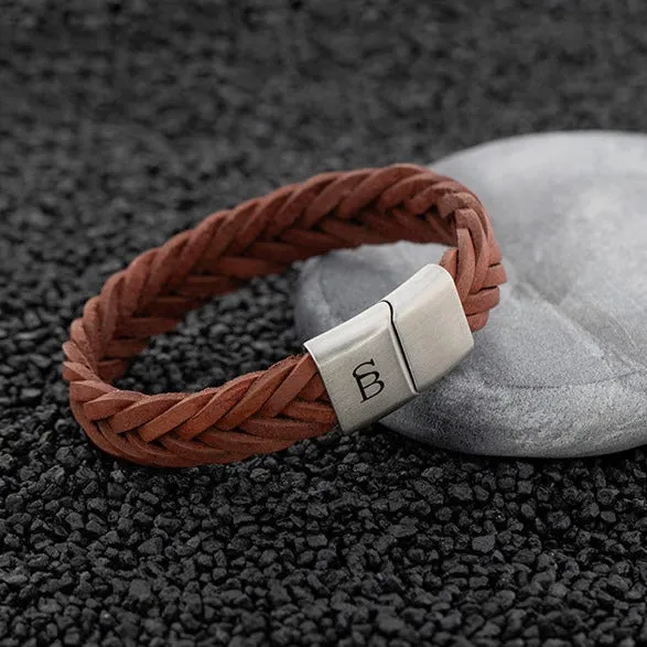 Preston Leather Bracelet Cognec