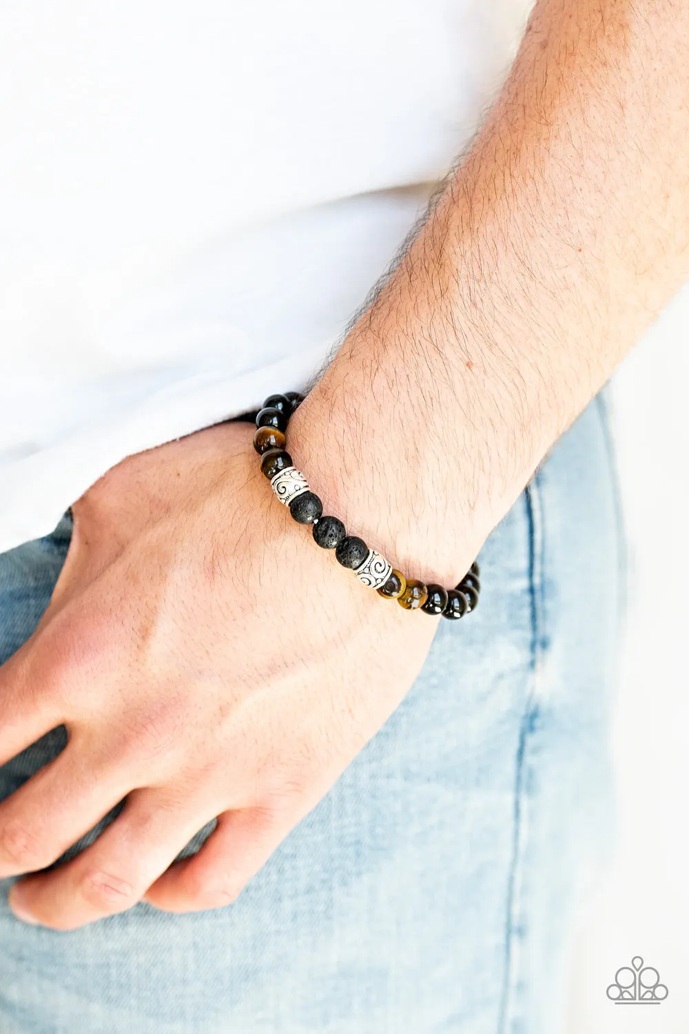 Proverb Brown Lava Rock Bracelet