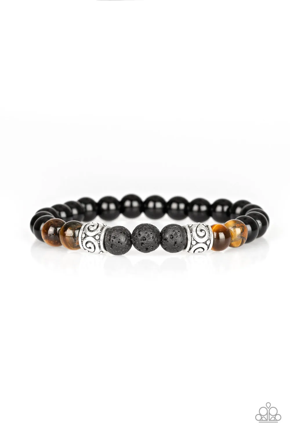 Proverb Brown Lava Rock Bracelet