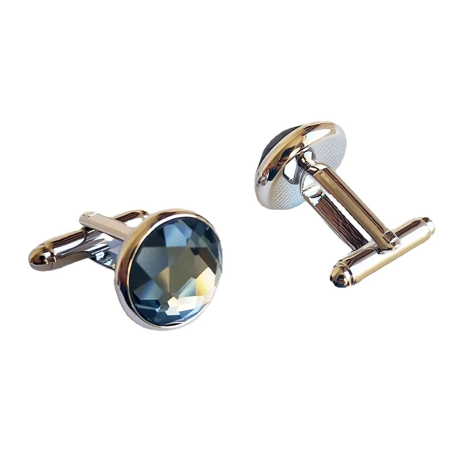 Rhinestone Flower Crystal French Swank Cufflinks