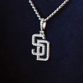 San Diego Padres Micro Pendant in White Gold