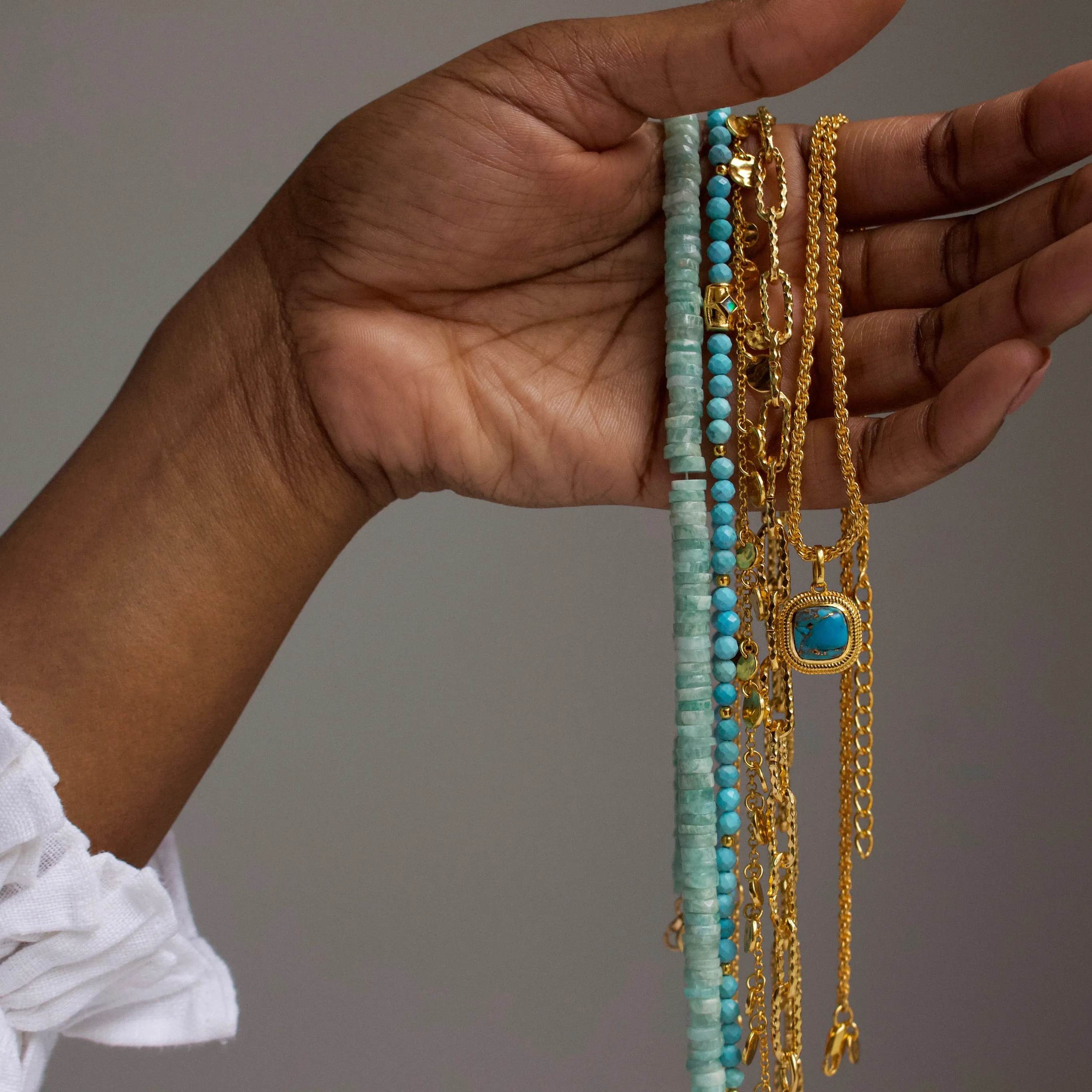 Santorini Turquoise & Opal Beaded Necklace