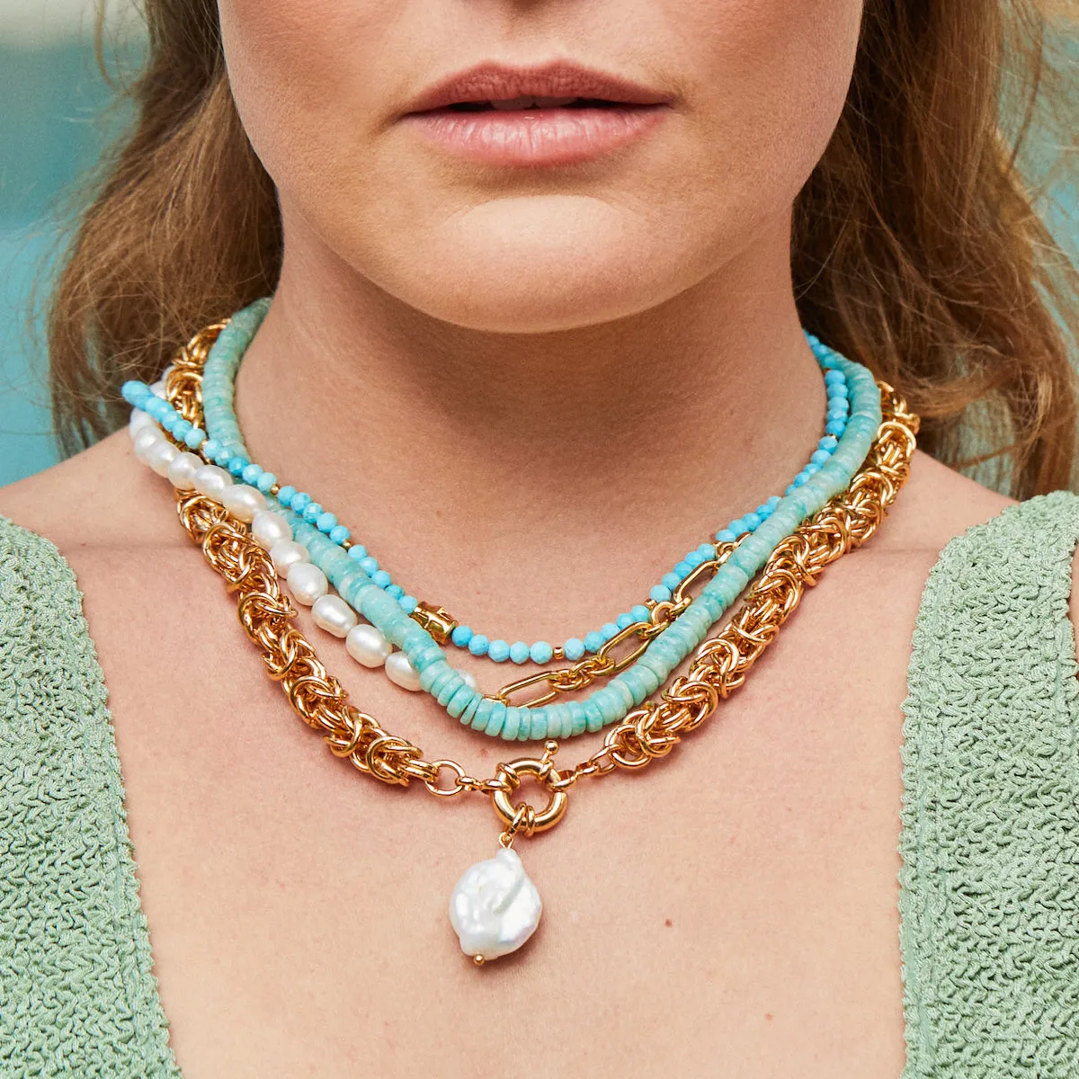 Santorini Turquoise & Opal Beaded Necklace