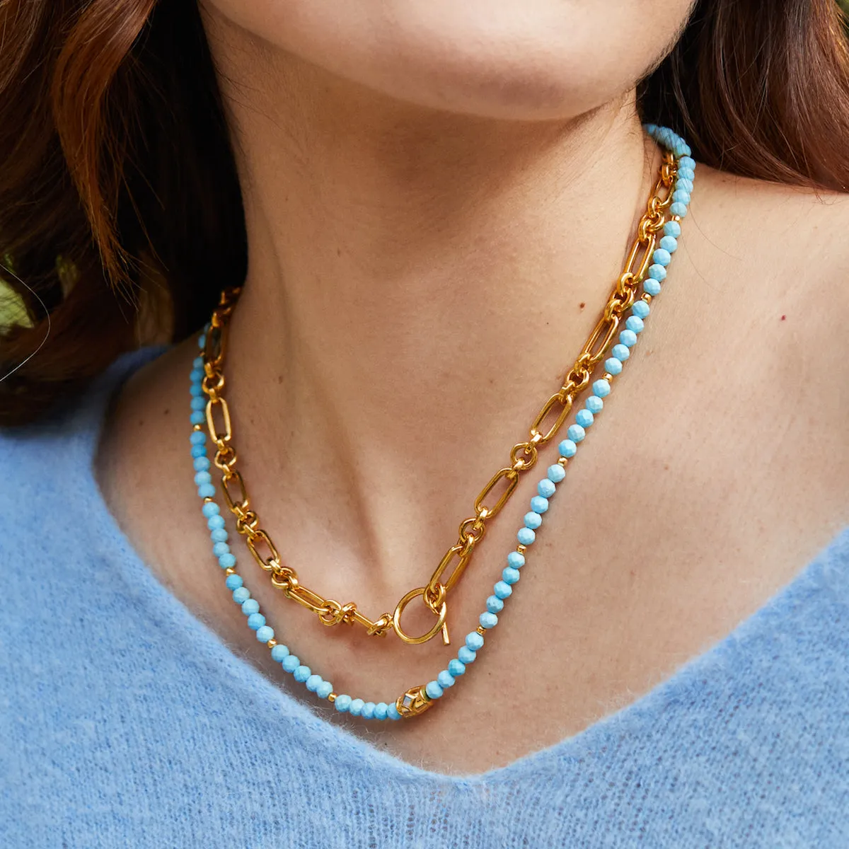 Santorini Turquoise & Opal Beaded Necklace