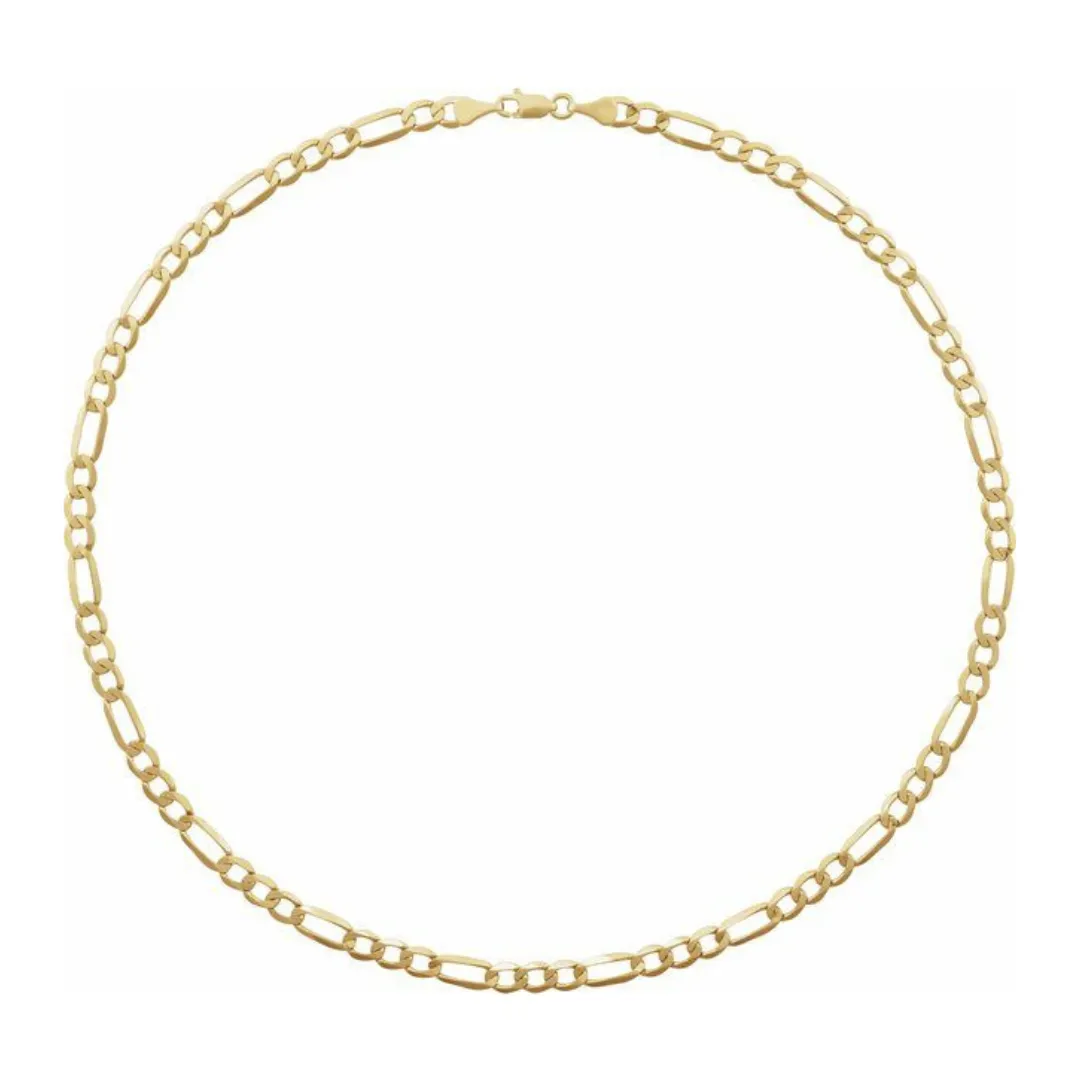 SOLID GOLD 5.5MM FIGARO CHAIN