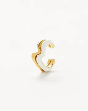 Squiggle Curve Two Tone Enamel Ear Cuff