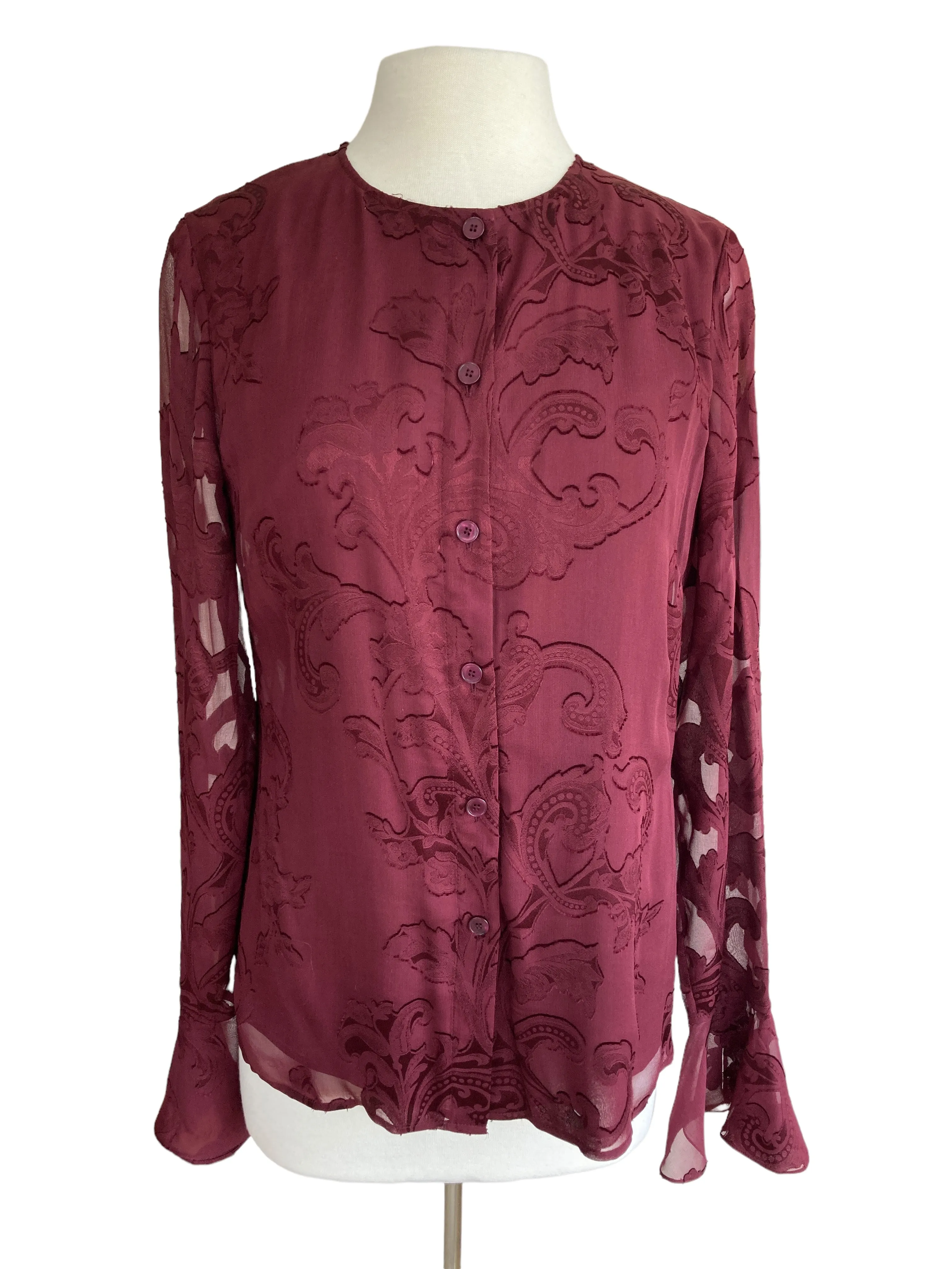 St. John Maroon Top and Scarf, 6