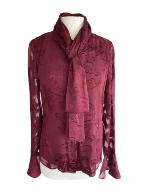 St. John Maroon Top and Scarf, 6