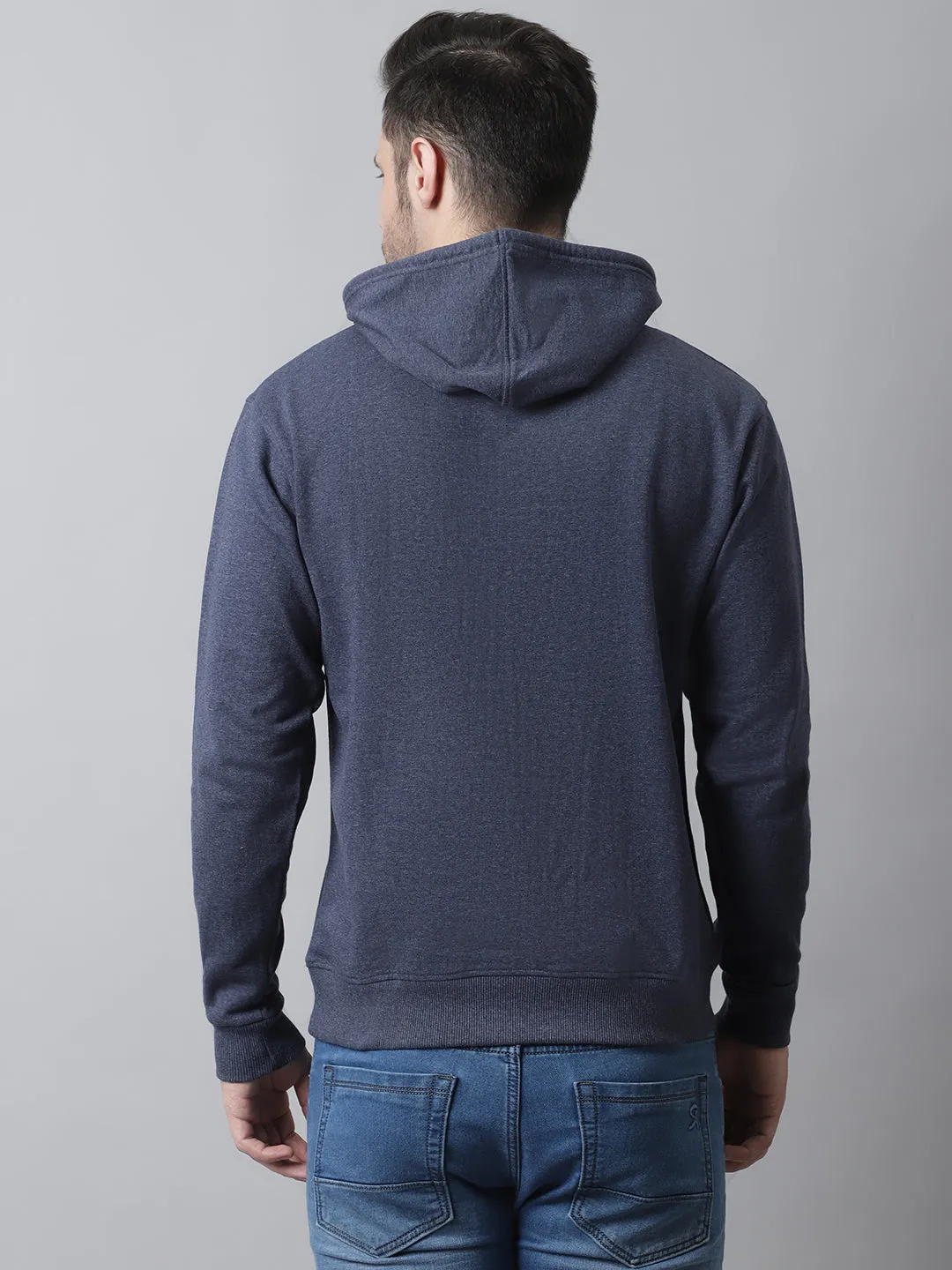 Style Quotient Men Navy Blue Hooded Sweatshirt