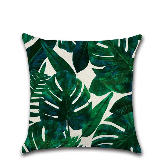 Tropical Plants Cactus Monstera Summer Decorative Throw Pillows