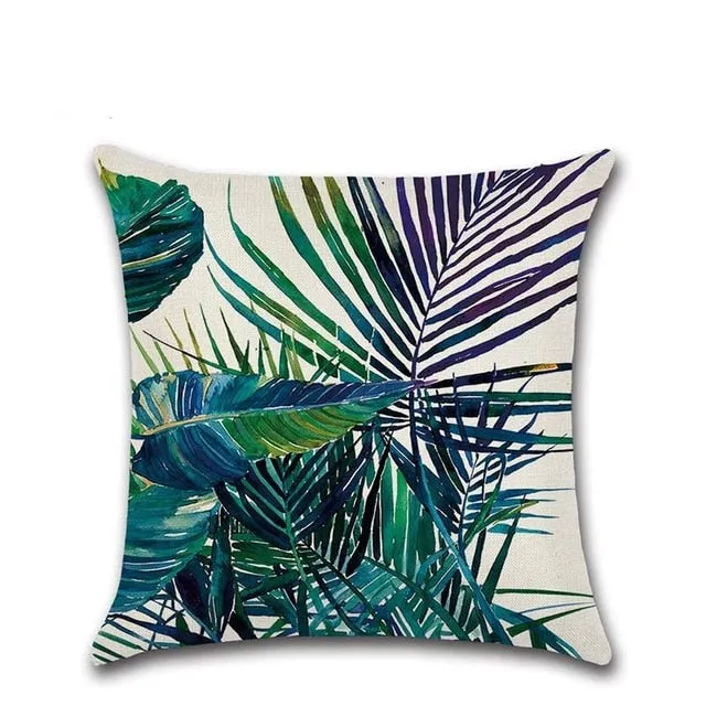 Tropical Plants Cactus Monstera Summer Decorative Throw Pillows