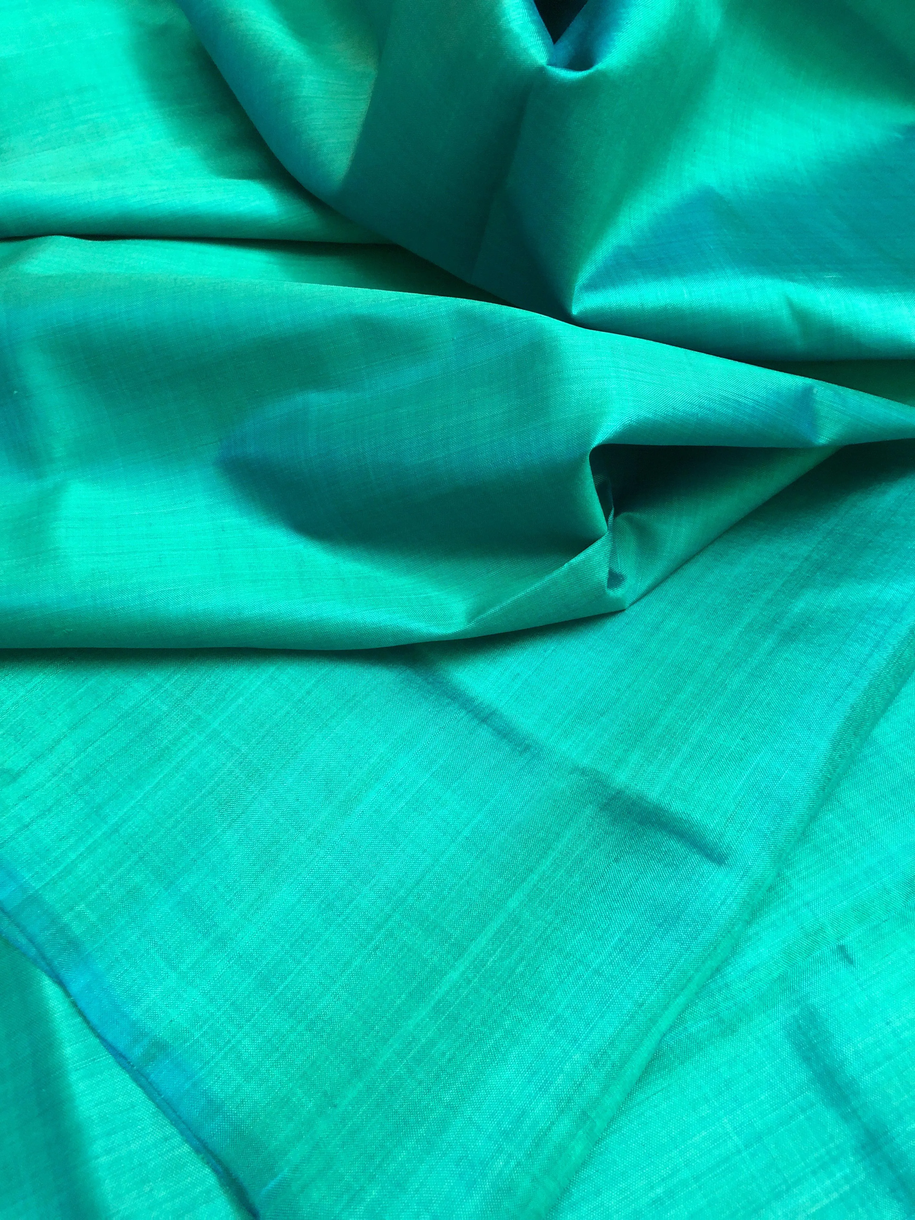 Turquoise Green Color Bishnupur Silk Saree