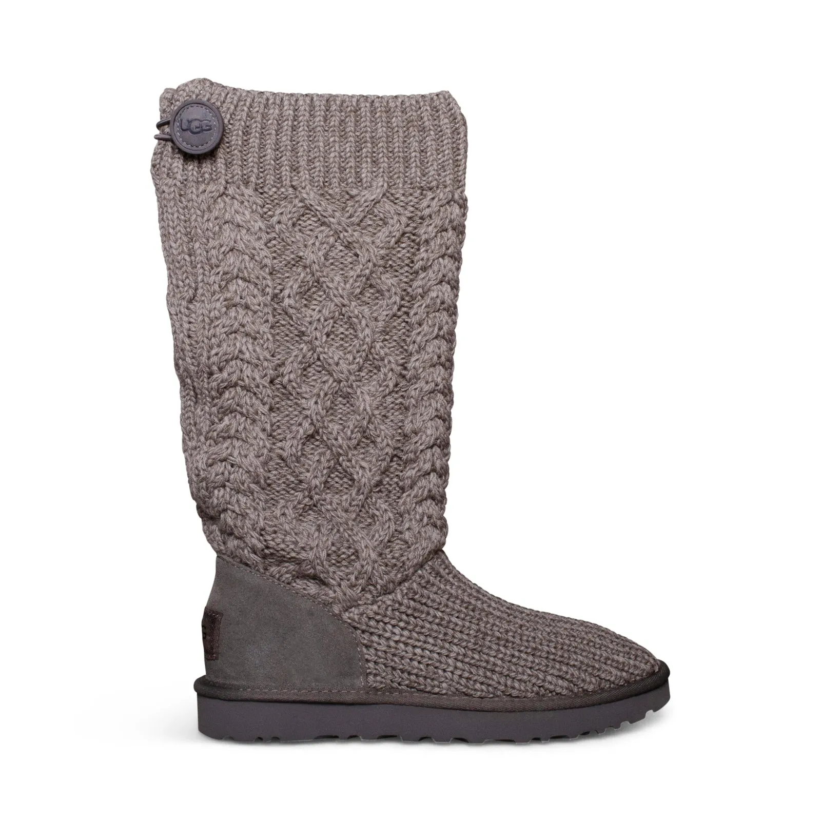 UGG Classic Cardi Cabled Knit Grey Boots - Women's